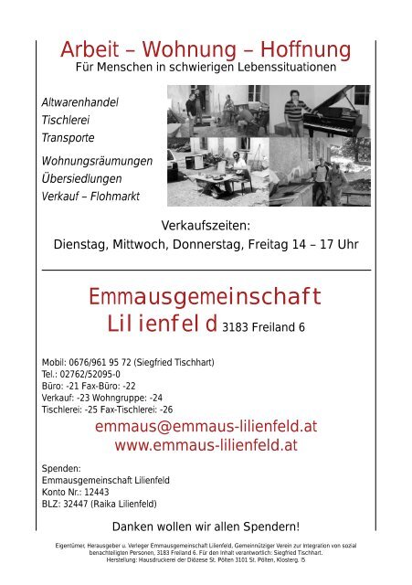 Rundbrief Mai/2012 - Emmaus Lilienfeld