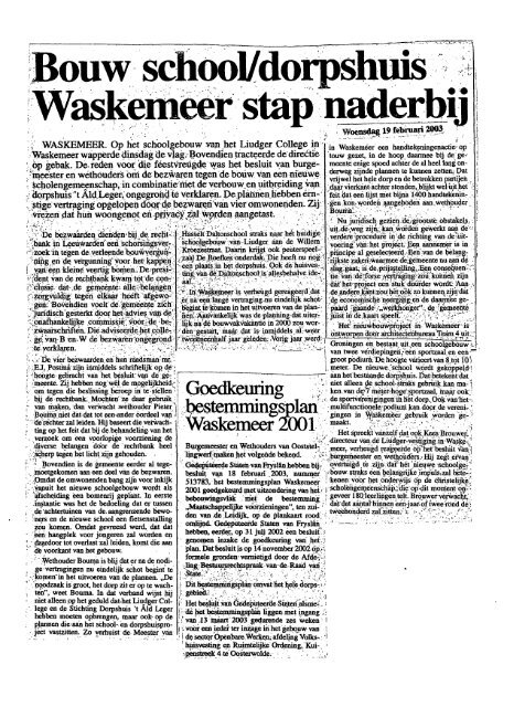 9 Waskemeer 2001 - 2004 - Gemeente Ooststellingwerf