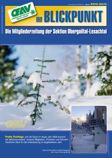 Die Mitgliederzeitung der Sektion Obergailtal-Lesachtal - OeAV