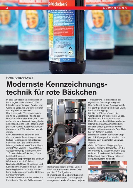 Kräuterflasche mit UV-Tinte codiert - Bluhm Systeme GmbH