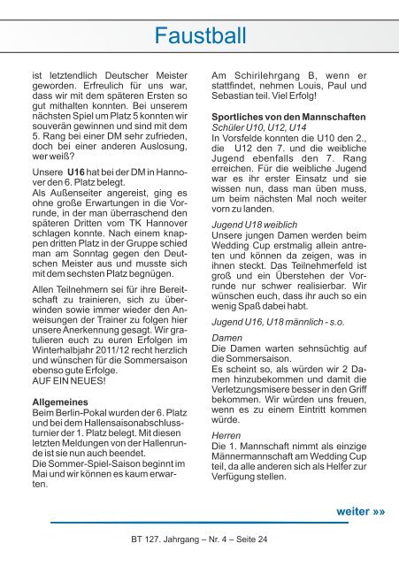 Mitteilungsblatt - Berliner Turnerschaft