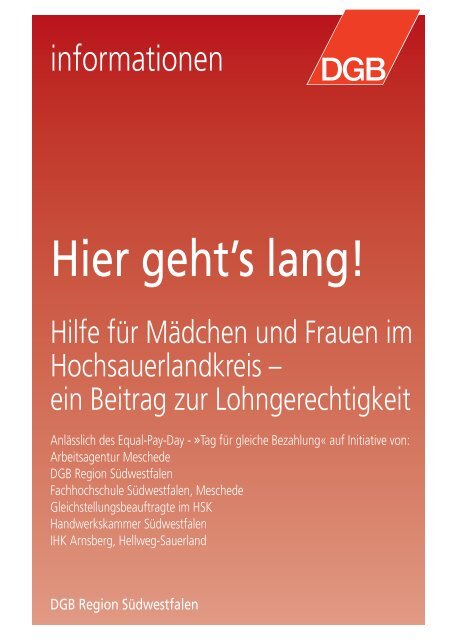 Hier geht's lang! - Hilfe für Mädchen und Frauen - Competentia NRW