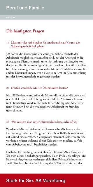 Beruf und Familie (pdf 534,5 kb) - AK - Vorarlberg