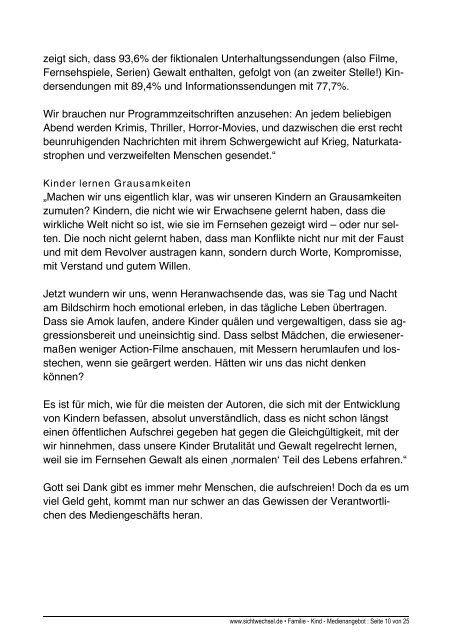 Familie - Kind - Medienangebot - Sichtwechsel eV - für gewaltfreie ...