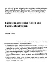 Familienpathologie: Rollen und Familienfunktionen