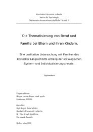 Die Thematisierung von Beruf und Familie bei Eltern und ihren ...