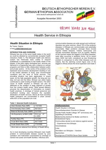 Health Service in Ethiopia - Deutsch-Aethiopischer-Verein