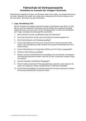 Checkliste zur Auswahl der richtigen Fahrschule (application/pdf