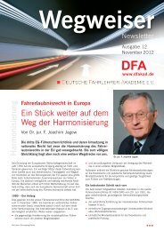 DFA - Wegweiser - Deutsche Fahrlehrer-Akademie eV