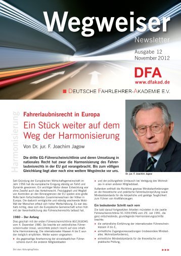 DFA - Wegweiser - Deutsche Fahrlehrer-Akademie eV