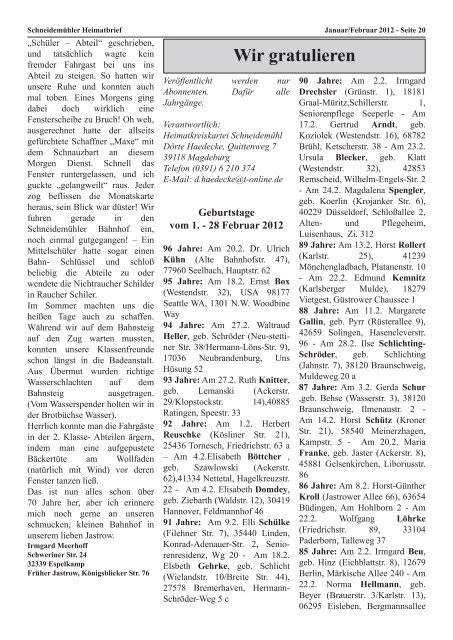 Ausgabe 1 - Heimatkreis Schneidemühl