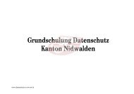 Grundschulung Datenschutz, Gemeinden und Kanton NW