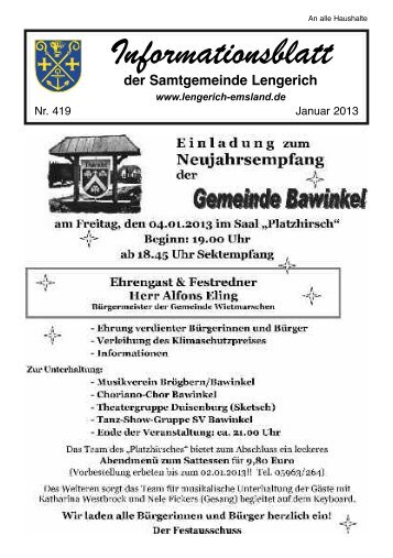 Infoheft Samtgemeinde Lengerich Januar 2013