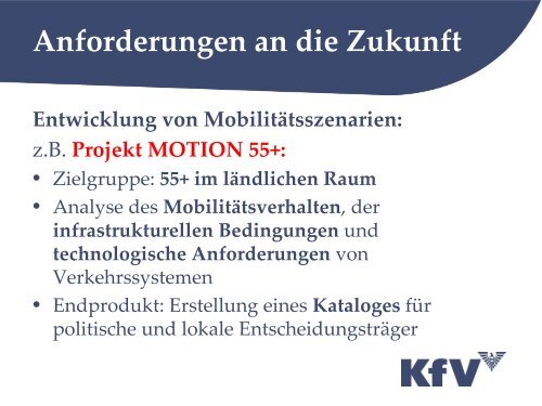 Vorschläge zu regelmäßigen mobilitätserhaltenden und ... - KfV