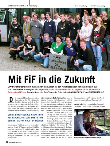 Mit FiF in die Zukunft - BUSFAHRER