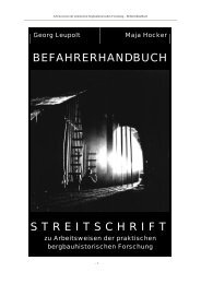 BEFAHRERHANDBUCH STREITSCHRIFT - Unbekannter Bergbau