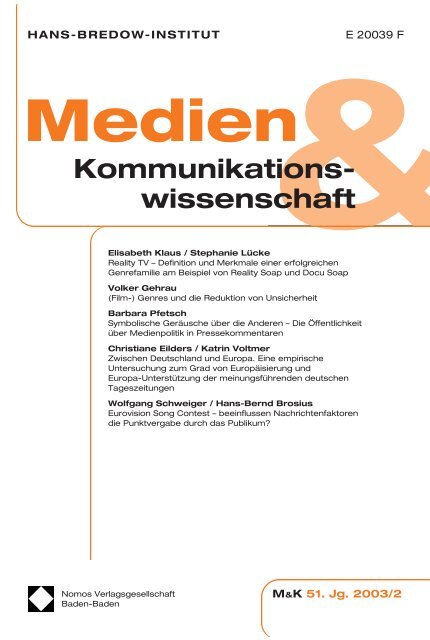 Kommunikations- wissenschaft - Medien ...