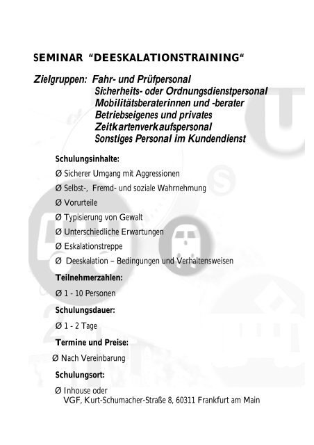 Schulungsprogramm VGF