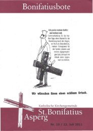 · Bonifatiusbote - Katholische Kirchengemeinde St. Bonifatius Asperg