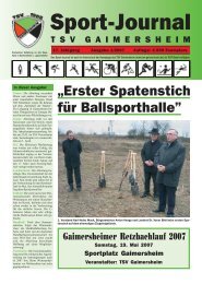 „Erster Spatenstich für Ballsporthalle” „Erster ... - TSV Gaimersheim
