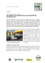 Vier Sieger und viele Gewinner an der ECO4YOU Challenge 2011