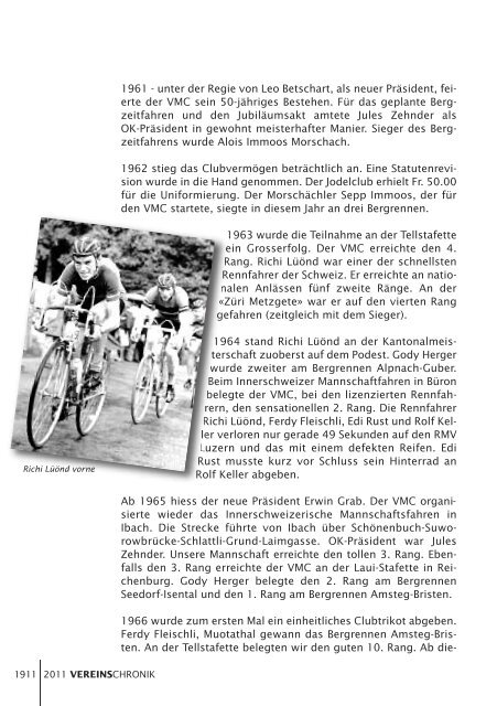 Vereinschronik - 100 Jahre Veloclub Ibach - VC Ibach