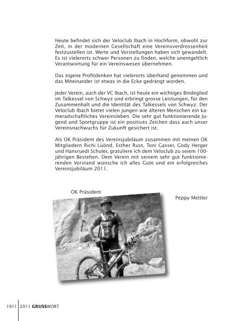 Vereinschronik - 100 Jahre Veloclub Ibach - VC Ibach