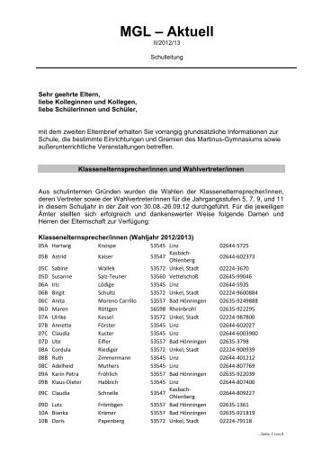 MGL – Aktuell - Martinus-Gymnasium Linz