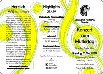 Konzert zum Muttertag - Musikverein Harmonie Oberriet