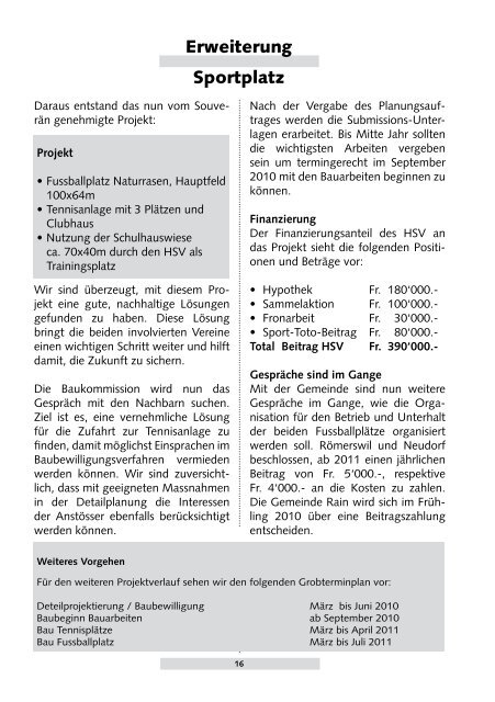 Blickpunkt Ausgabe 26 - Hildisrieder Sportverein