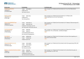 Partnerfirmen der VR-Bank Memmingen eG - VR-BankCard PLUS