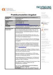 Praktikumsstellen-Angebot - Bundesverband Alphabetisierung e.V.
