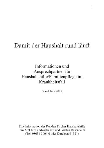 und Familienpflege im Krankheitsfall - Amt für Ernährung ...