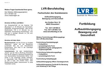 Flyer Aufbaubildungsgang Bewegung und Gesundheit - Berufskolleg