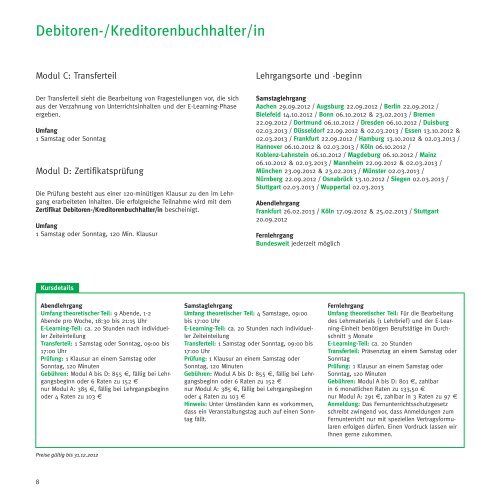 Lehr- und Studien- gänge 2012/2013 - Steuer-Fachschule Dr. Endriss