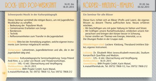 Pro g ra m m 2 0 13 - Bayerische Musikakademie Hammelburg