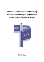 Prävention und Gesundheitsförderung bei sozial benachteiligten ...