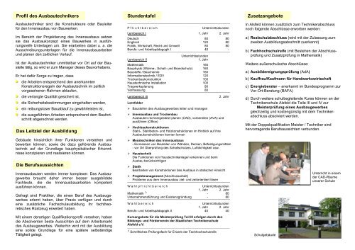 Innenausbau/Ausbautechnik - Schule