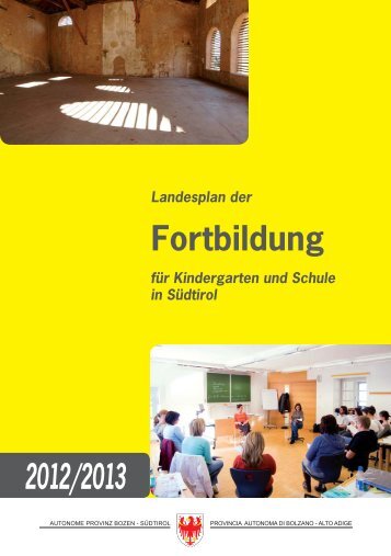 Landesplan der Fortbildung 2012/13 - Kindergarten und Schule in ...