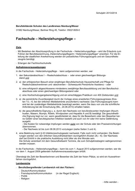 Fachschule – Heilerziehungspflege - BBS-Nienburg