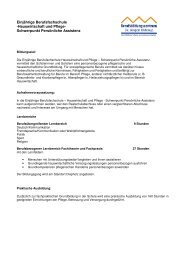 Einjährige Berufsfachschule -Hauswirtschaft und ... - BBZ-Ulderup