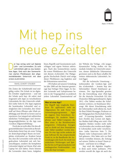 hep magazin 1/2012 - h.e.p. verlag ag, Bern