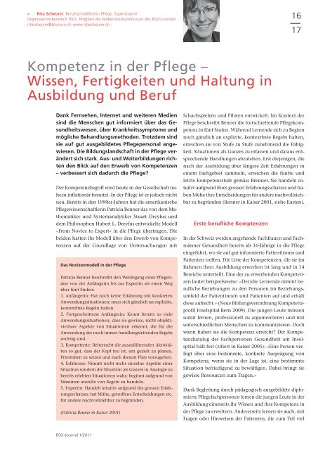 Kompetenz in der Pflege – Wissen, Fertigkeiten und Haltung ... - Rita