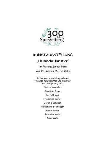 KUNSTAUSSTELLUNG - Gemeinde Spiegelberg