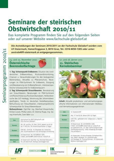 www .fachschule-gleisdorf.at - Fachschule für OBST-Wirtschaft und ...