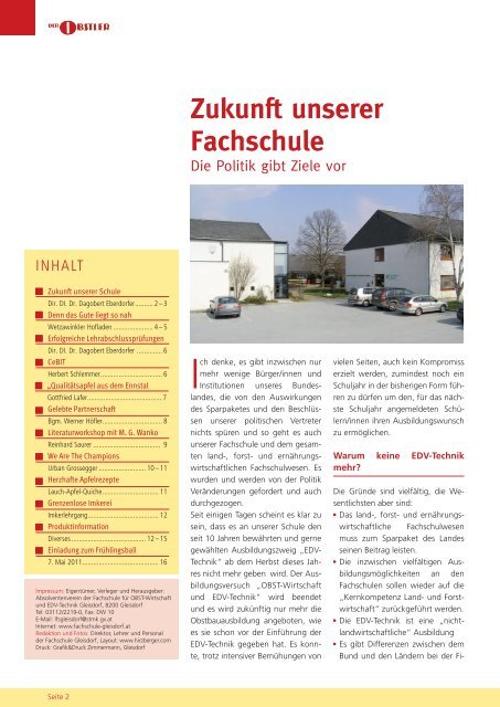 www .fachschule-gleisdorf.at - Fachschule für OBST-Wirtschaft und ...
