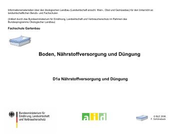 Boden, Nährstoffversorgung und Düngung - Oekolandbau.de