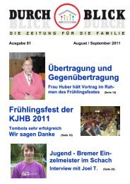 Übertragung und Gegenübertragung Frühlingsfest der KJHB 2011