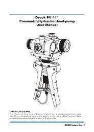 Druck PV 411 Pneumatic/Hydraulic Hand-pump User Manual