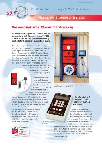 BlowerDoor mit DG-700 - Herzog Thermografietechnik GmbH